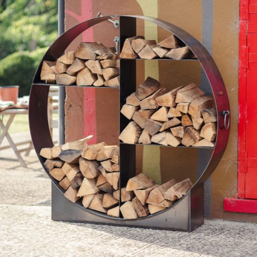 PP - Circular Log Store 120cm - Lifestyle - Firepits UK - 600x600 179