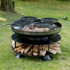 Ring of Logs 120 with 4 Swing Arm BBQ Racks in Garden - Lifestyle - Firepits UK - LoRes600x600 261