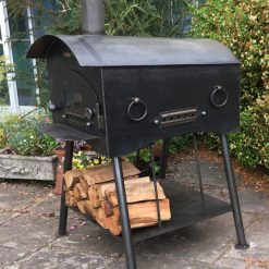 Taditional Pizza Oven Fire Pit Lit with Logs Lifestyle - Firepits UK - WEB - Lo Res 600x600