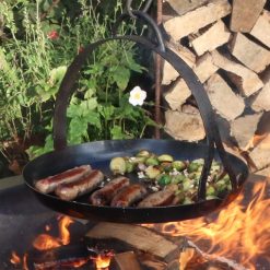 Hanging Skillet Pan with Sausages and Sprouts - Firepits UK - LoRes600x600 43