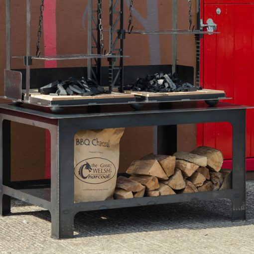 PP - Double Katherine Wheel BBQ on Table - Lifestyle - Firepits UK - 600x600 6