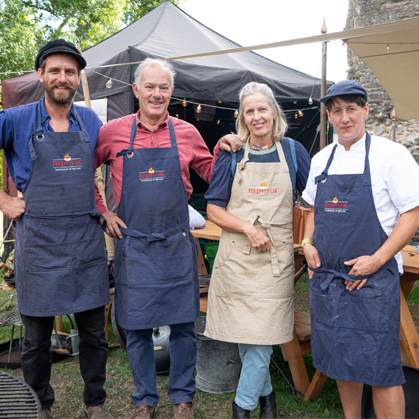chefs wearing firepits uk aprons