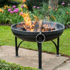 Plain Jane Fire Pit Lifestyle with Indian Band - Tulips - FirepitsUK - WEB - Lo Res