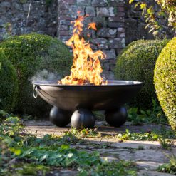 Ball Stand Fire Pit Lit Lifestyle - Firepits UK - WEB - Lo Res