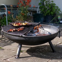 Celeste Fire Pit Lifestyle with Mesh BBQ Rack - Firepits UK - WEB - Lo Res