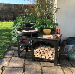 Complete Outdoor Kitchen Fire Pit with Cooking Bowl and Logs Lifestyle - Firepits UK - WEB - Lo Res