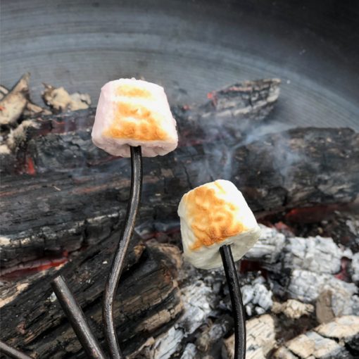 Marshmallow Fork for Fire Pit with Marshmallows over Lit Fire Pit Close Up Lifestyle - Firepits UK - WEB - Lo Res