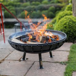 Viking Fire Pit Lit Lifestyle from Above - Firepits UK - WEB - Lo Res