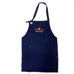 Fire Pit BBQ Apron Navy with Firepits UK Logo - CUT OUT - Lo Res