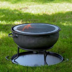 2 in 1 Camping Pit adn Roasting Oven Lit with Grill on Garden - Lifestyle - Firepits UK -LoRes600x600 195