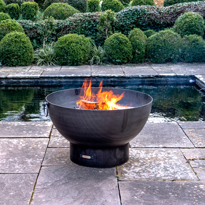 Solex Fire Pit on Patio Lifestyle - Firepits UK - WEB - Lo Res