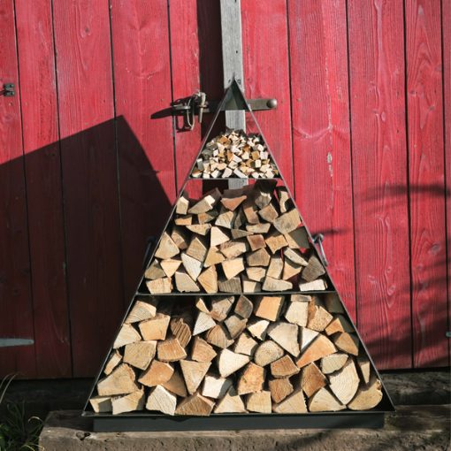 Pyramid Log Store - Lifestyle front view - Firepits UK - WEB - Lo Res