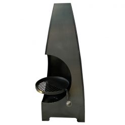 Circus Chiminea with Swing Arm BBQ Rack - CUT OUT Side - Firepits UK - WEB - Lo Res