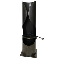 Curve Chiminea with Swing Arm BBQ Rack - CUT OUT - Firepits UK - WEB - Lo Res