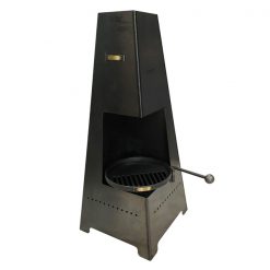 Piazza Chiminea with Swing Arm BBQ Rack - CUT OUT - Front View - Firepits UK - WEB - Lo Res