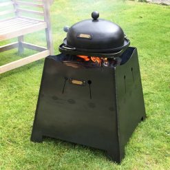 Chiminea 2 in 1 Fire Pit Lits as Fire PIt with Swing Arm BBQ Rack adn Roasting Oven Lifestyle - Firepits UK - Lo Res 600x600