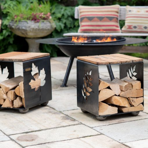 outdoor seating with storage included in our firepits uk range