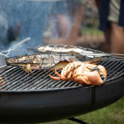 Half Moon BBQ Rack All Bar - Tomos Parry cooking Turbot and Crab - Firepits UK - WEB 600x600 - Lo Res
