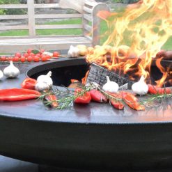 Ring of Logs 120 with BBQ Ring - Fire Pit - Lifestyle close up - Firepits UK - WEB 600x600 - Lo Res