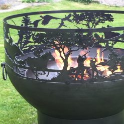 Solex 80 with Sporting Scene - Fire Pit - Lifestyle close up - Firepits UK - WEB 600x600 - Lo res
