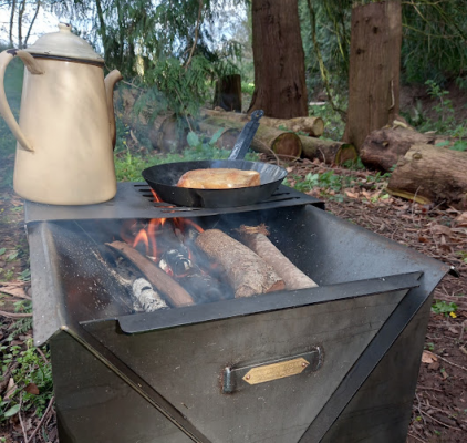 Cooking on our outdoor firpit uk