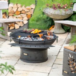 Drum Base - Fire Pit - Lifestyle on patio - Firepits UK - WEB 600x600 - Lo Res22