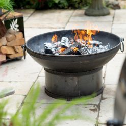 Drum Base- Fire Pit - Lifestyle on patio - Firepits UK - WEB 600x600 - Lo Res36