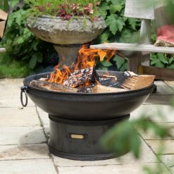 Drum Base - Fire Pit - Lifestyle on patio - Firepits UK - WEB 600x600 - Los Res14