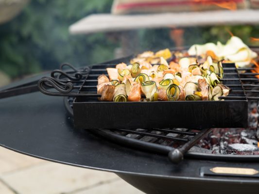 Salmon Skewers on Calypso Fire Pit
