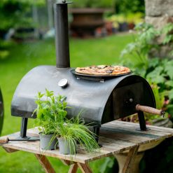 Table Top Pizza Oven with Turn Table Cooked Pizza on Warming Tray - Firepits UK - LoRes 600x600jpg