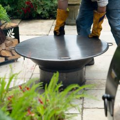 Drum Base with Flat Table Top Lid - Fire Pit - Lifestyle on patio - Firepits UK - 600x6001