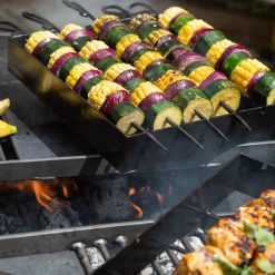 Kebab Rack with Sweetcorn, Onion and Courgette - Lifestyle - Firepits UK - 600x600 63