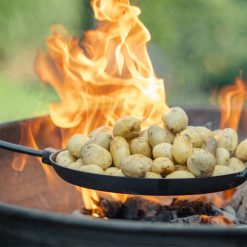 Long Handled Pan - Lifestyle Pom Pom potatoes - Firepits UK - WEB 600x600 - Lo Res