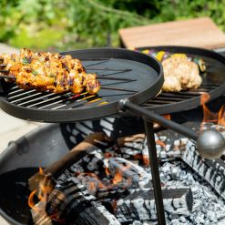 Warming Swing Arm with Chicken Skewers on Plain Jane Fire Pit with Swing Arm BBQ Rack - Lifestyle - Firepits UK - 600x600 269