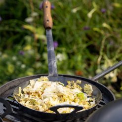 UK Long Handled Skillet 26 with Cabagge on Swing Arm - Firepits UK - Lifestyle - LoRes600x600