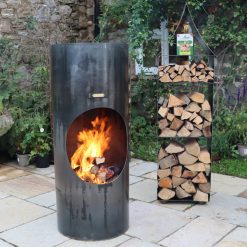 Classic Chiminea with Pagoda log store - Lifestyle - Firepits UK - WEB 600x600 - Lo Res