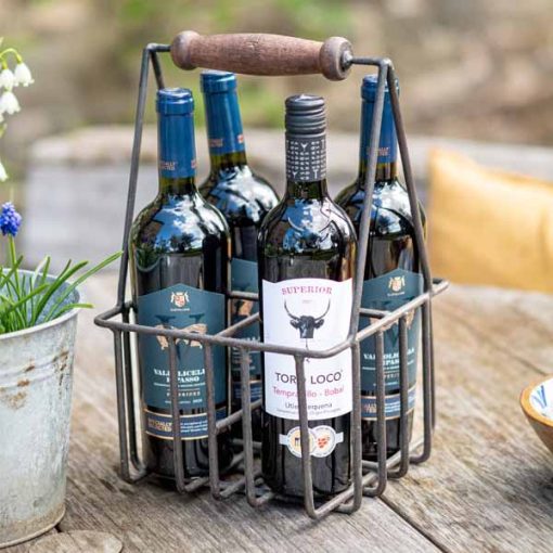 Small Bottle Carrier with red wine - Lifestyle - Firepits UK - PP23 - LoRes201
