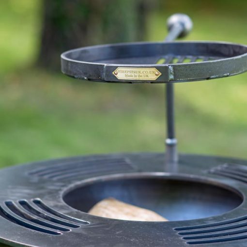 BBQ Ring with Warming Swing Arm close up - Lifestyle - Firepits UK - WEB 600x600 - Lo Res