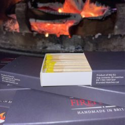 Stack of Firepits UK Matches infront of Fire - Lifestyle - Firepits UK - LoRes600x600