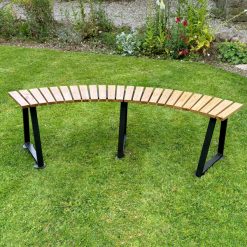 Oak Topped Bench with Steel Base